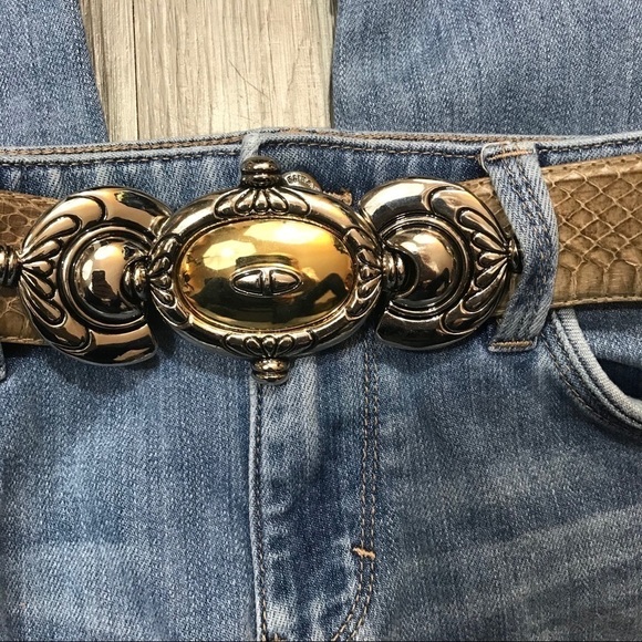 Dame Adjustable Snakeskin Large‎ Buckle Belt main image 4